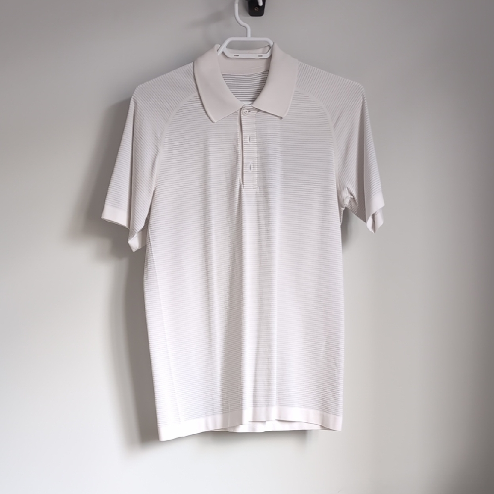 Men's White Striped Polo Shirt (Previous Release)